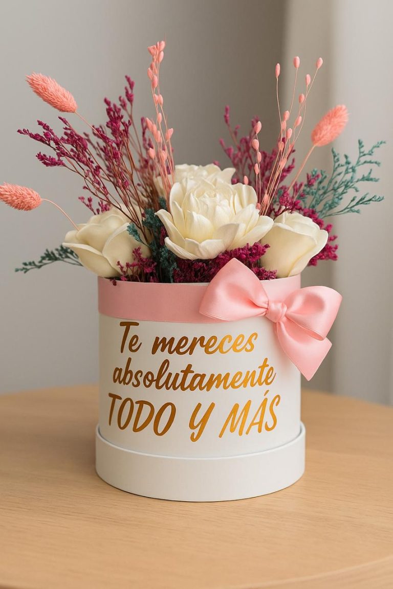 Caja Floral de velas "Te Mereces Todo y Más"